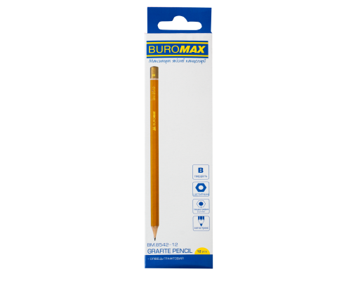 Олівець графітовий  PROFESSIONAL B, жовтий, без гумки, коробка 12шт.