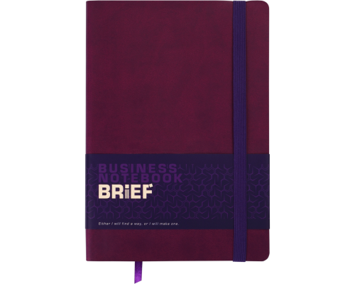 Блокнот деловой BRIEF, L2U, А5, 96 л., нелинов., марсала, иск.кожа