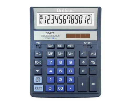 Калькулятор Brilliant BS-777ВL, 12 разрядов, синий