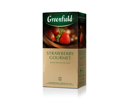 Чай черный 1.5г*25*10, пакет, Strawberry Gourmet, GREENFIELD