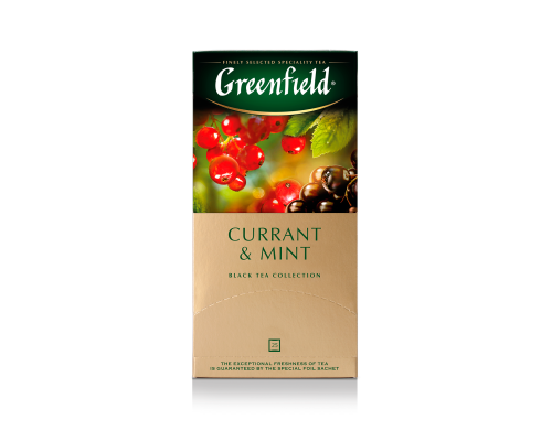 Чай чорний Currant & Mint 2гх25шт, Greenfield , пакет