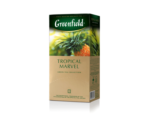 Чай зелений 1.5г*25*10, пакет, Tropical Marvel, GREENFIELD