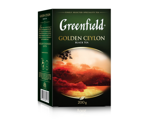 Чай чёрный 200г, лист, Golden Ceylon, GREENFIELD