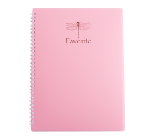 Тетрадь для записей FAVOURITE, PASTEL, А4, 80 л., клетка, пластиковая обложка, розовая