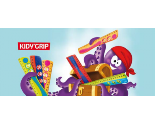 Линейка KIDY GRIP, 20см пластиковая, ассорти