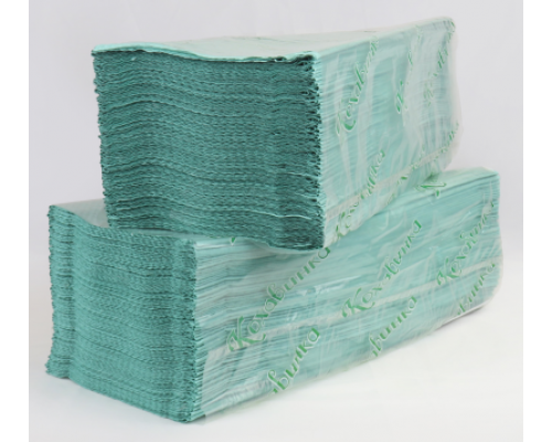 Рушники паперові макулатурні V-подібні 23х25 см, 170 листів, зелений КОХАВИНКА
