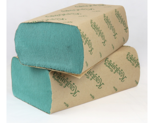 Рушники паперові макулатурні Z-подібні 23х22 см, 200 листів, зелений КОХАВИНКА