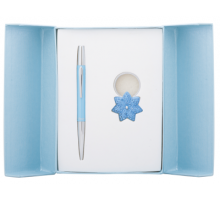 Набір подарунковий "Star": ручка кулькова + брелок, синій