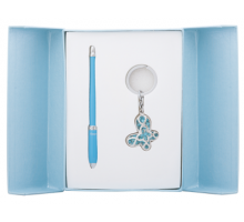 Набір подарунковий "Night Moth": ручка кулькова + брелок, синій