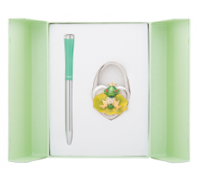 Набір подарунковий "Fairy Tale": ручка (К) + гачок д/ сумки, зелений