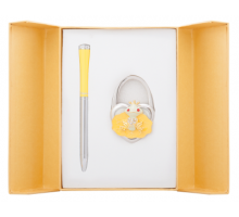 Набір подарунковий "Fairy Tale": ручка (К) + гачок д/ сумки, жовтий
