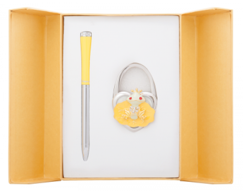 Набір подарунковий Fairy Tale: ручка (К) + гачок д/ сумки, жовтий