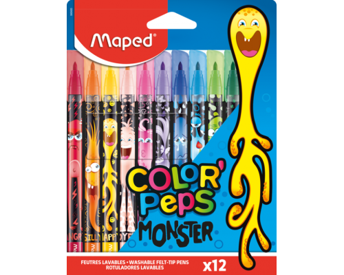 Фломастери COLOR PEPS MONSTER, 12 кольорів