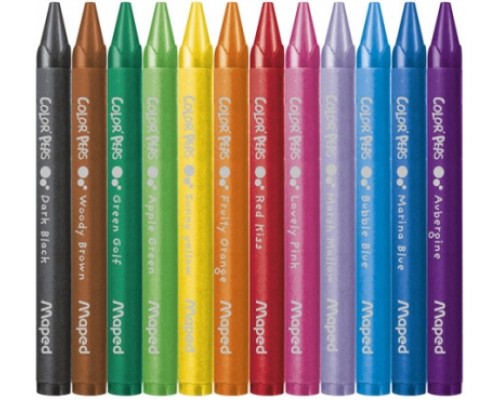 Мелки восковые COLOR PEPS Wax Crayons, 12 цв.