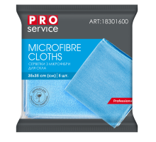Серветки з мікрофібри для скла, 5 шт (28шт/ящ)  PRO SERVICE