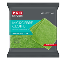 Серветки з мікрофібри, універсальні, 38х38, 3шт, зелені (48уп/ящ) PRO SERVICE