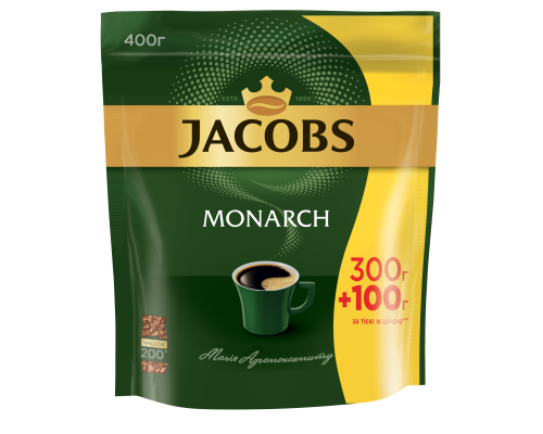 Кофе растворимый Jacobs Monarch, 400г , пакет