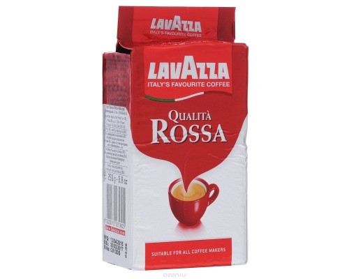 Кава мелена Qualita Rossa, 250г , "Lavazza", пакет
