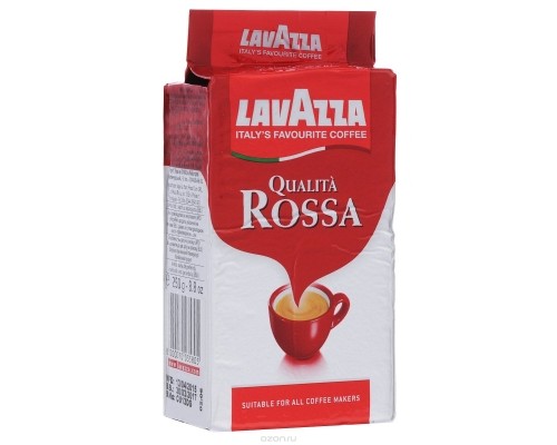 Кофе молотый Qualita Rossa, 250г , "Lavazza", пакет