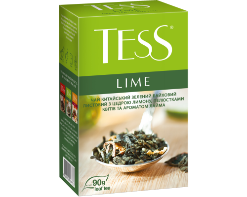 Чай зелений 90г, пакет, Lime, TESS