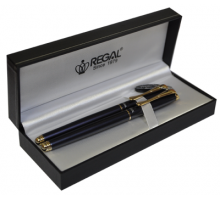 Комплект ручок (перо+ролер) в подарунковому футлярі L, перлинно-чорний