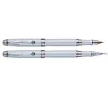 Комплект ручок (перо+ролер) в подарунковому футлярі  L, білий