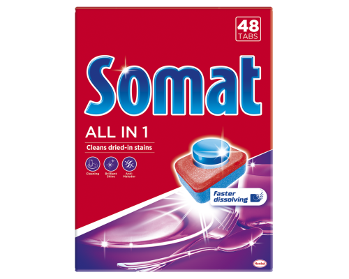 Таблетки для посудомийних машин SOMAT All in one 48 шт/уп