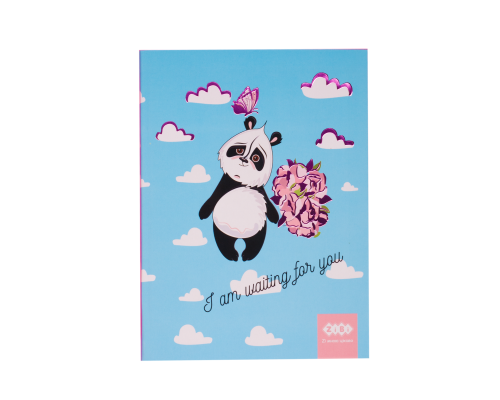 БлокнотSWEET Panda, А-5, 64 арк., кліт., ітгр. обкл., мат. лам.+Уфлак, KIDS Line, блакитний