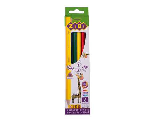 Кольорові олівці, 6 кольорів, KIDS Line