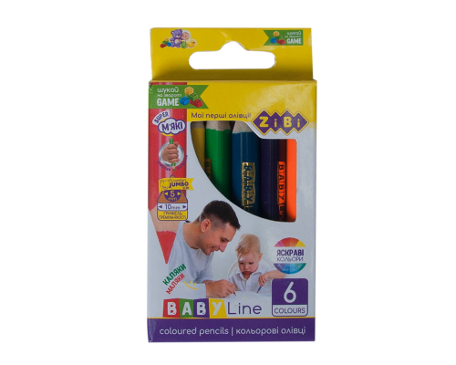 Кольорові олівці  mini JUMBO, 6 кольорів, BABY Line