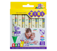 Карандаши восковые JUMBO, 10 цветов, трехгранные, BABY Line