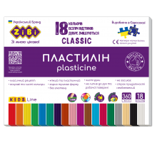 Пластилин CLASSIC 18 цветов, 360г, KIDS Line