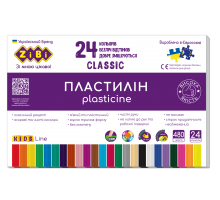 Пластилин CLASSIC 24 цветов, 480г, KIDS Line