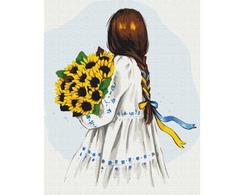 Картина за номерами Квіти України, 40*50, KIDS Line