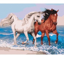 Картина за номерами "Коні на узбережжі", 40*50, KIDS Line