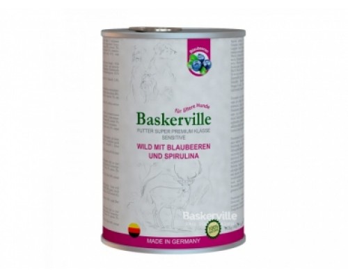 Конс.Баскервіль д/соб. Оленина/чорниці, спірул., чутлив. травл. 400г 21586/541810