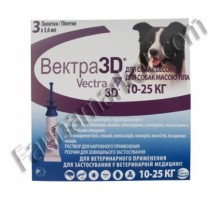 Вектра-3D 10,1-25,00 кг капли наружн.п/паразит. 3шт/уп Сева