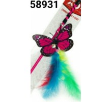 Вудочка 45см Метелик різнокольоровий з пухом CH-017