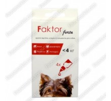 Краплі Faktor forte д/собак 0,5мл до 4кг від бліх, кліщів, гельмін. (4шт/уп)