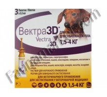 Вектра-3D 1.5-.4.0 кг капли наружн.п/паразит. 3шт/уп Сева