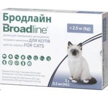 Бродлайн Спот-он для котів до  2,5кг (S)  3/уп 50116