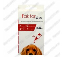 Капли Faktor forte д/собак 2мл 10-20кг от блох.клещей.гельмен(4шт/уп)