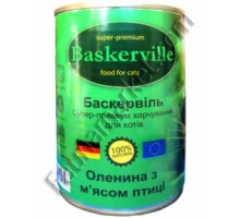 Конс.Баскервіль д/кот. Оленина з м'ясом курки  400г   597107