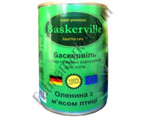 Конс.Баскервиль д/кот. Оленина с мясом курицы 400г 597107